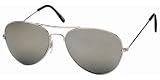 Classic Medium Size Frame, Full Mirrored Lens, Non-Spring Temples Aviator Sunglasses ( Chrome,Gold,Black & Gunmetal ) - New !