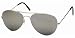 Classic Medium Size Frame, Full Mirrored Lens, Non-Spring Temples Aviator Sunglasses ( Chrome,Gold,Black & Gunmetal ) - New !