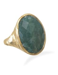 Sports: 83020 Hammered 14 Karat Gold Plated Rough-Cut Emerald Ring ring finger circle silver go2vlo271n16 sterling 0.925 arm fe25c9uau6p hand - Salveresotong