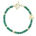 Green Emerald Gemstone Beaded Toggle Bracelet with Gold Vermeil Butterfly Charm, 7 1/2" long, #8080
