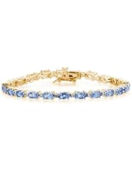 14k Yellow Gold Diamond and Tanzanite Bracelet