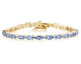 14k Yellow Gold Diamond and Tanzanite Bracelet
