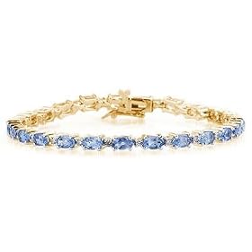 14k Yellow Gold Diamond and Tanzanite Bracelet by Szul
