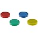 Colorful Ceramic Disc Magnets, Rubber Coated, Red, Blue, Green, Yellow (1 of each color)