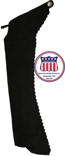 Western Show Chap Split Leather Single Concho Back Strap With Scallops