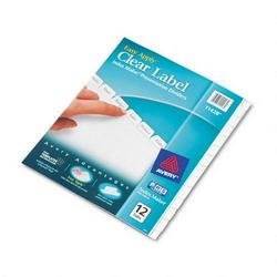Avery Index Maker White Dividers, 12-Tab, Laser/Ink Jet, 3-Hole, Letter Size, Clear, 12 per Set (11428)