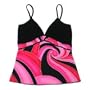 Swirl Print Camisole Tank Top in BLACK / HOT PINK - Ladies Size Medium