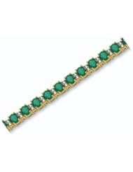 14k Solid Gold Diamond Emerald Tennis Bracelet (8.37 cts.tw.)
