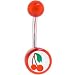 Red Acrylic Cherry Logo Belly Button Ring