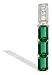 14K White Gold Emerald-cut Created Emerald and Diamond 3-Stone Pendant