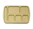 Food Service Rectangular Compartment Lunch Tray, 6 Compartment, Left-Handed, Sandstone /One Dozen (12) Trays Per Case