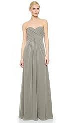 Pleated Acetate/Georgette/Polyester Sweetheart  Dress