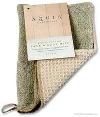 Aquis Exfoliating Face & Body Mitt - Linen
