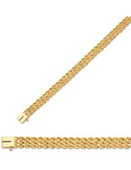 7" 14K Yellow Gold 7.0mm (2/7") Polished Diamond Cut Multi Line Rope Chain w/ Box Catch Clasp