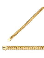 8" 14K Yellow Gold 7.0mm (2/7") Polished Diamond Cut Multi Line Rope Chain w/ Box Catch Clasp