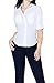 Fandsway Womens Office to Casual Button Down Shirt with Roll-up Sleeve