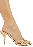 Elegant Classy Dressy Slide Sandal from Hot Fash Shoes - MINAS Gold
