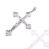 925 Sterling Silver Jewelry, Crucifix Charm in Botonee Cross Pattern, Adjustable Fit, Plus Free Special Gift Pouch