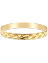 14K Yellow Gold Ladies Semanarios Solid 8.0mm Wide Bangle Bracelet
