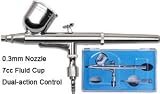 0.3 mm Dual Action Airbrush Kit with Portable Compressor