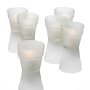 Set of 12 Frosted Flower Pot Votive Candle Holders