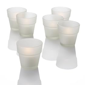 Set of 12 Frosted Flower Pot Votive Candle Holders