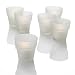 Set of 12 Frosted Flower Pot Votive Holders & 12 Votive Candles, Yellow Lemon