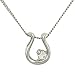 Horseshoe Pendant with Round Diamond on Chain .05cttw