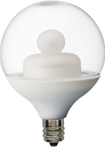 GE 76450 Energy Smart LED Globe Light Bulb, Clear, Candelabra Base, 2-Watt