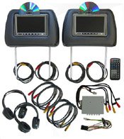 7" Dual Factory Replacement Headrest with Built-in Monitors and DVD Players