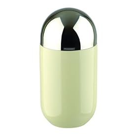 Typhooon Capsule Gloss Cream Glazed Ceramic Large Storage Canister with Stainless Steel Airtight Lid
