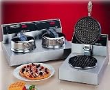 Waffle Baker, Dual, 7 in Fixed Alum Grid, Up To 20 Waffles Per Hour