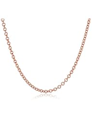 14k Italian Rose Gold Rolo 1.7mm Chain Necklace, 16"