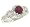 3 Round Ruby(1.01ct) and Pave Diamond(.39ct) Ring