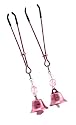 Fresh Nipple Tweezer Clamps with Beads & Bell, Pink