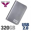 Western Digital My Passport Studio 320 GB USB 2.0/FireWire 400/FireWire 800 Portable External Hard Drive WDMT3200TN (Silver)