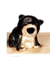 信楽焼　犬　（黒）　4号
