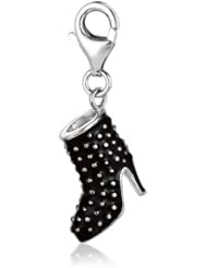 Sterling Silver & Enamel clip-on hi-heel boot charm