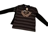 American Apparel 2 Pack for Kids - Baby Rib Long Sleeve Tee in Black (size 2T) and Mama & Dada Black Stripe Tee - Ships in 24 Hours!