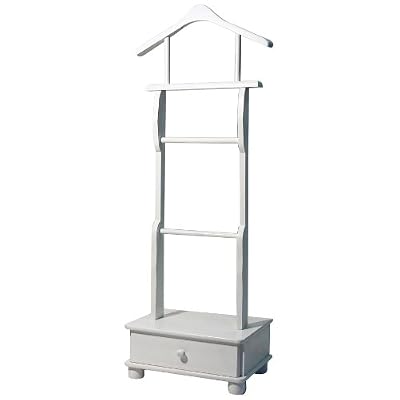 BUTLER - Solid Pine Clothes Storage Hanger / Valet - White