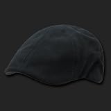 BLACK BRUSHED COTTON 6 PANEL TWILL IVY CAP HAT SIZE L XL 