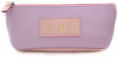 EXO EXO-K EXO-M Contrast Color Splicing Pencil Case Storage Bag (Purple & Pink)