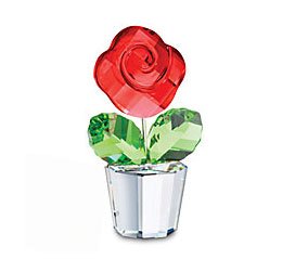 Swarovski Crystal Red Rose Figurine