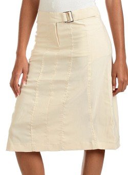 Women's Buckle Tab Waist Stretch Skirt