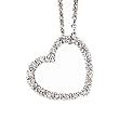14k White Gold & Diamond Heart Pendant Necklace- 18" (0.10ctw)