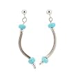 Turquoise and Sterling Silver Curved Dangle Earrings on a Sterling Post, #7482