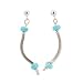 Turquoise and Sterling Silver Curved Dangle Earrings on a Sterling Post, #7482