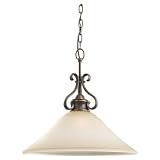 Sea Gull Lighting 65380-829 Single-Light Pendant, Ginger Glass Shade and Russet Bronze