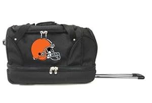 NFL Cleveland Browns Rolling Soft Luggage, Black, 22-Inch