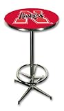 Nebraska Cornhuskers Chrome Pub Table with Footrest